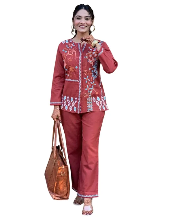 Red_Rayon_Premium_Cord_Set_For_Women