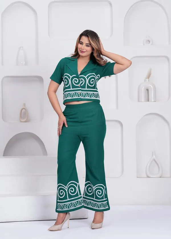 Bottle_Green_Rayon_Premium_Co-Ord_Set_For_Women