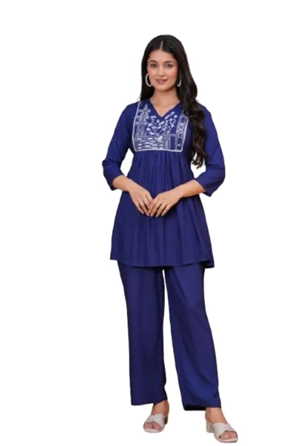 Robin_Blue_Rayon_Premium_Loungewear_Set_For_Women