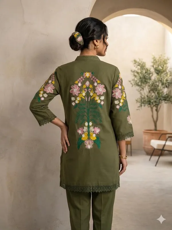 Olive_Green_Rayon_Premium_Embroidered_Kurta_Set_For_Women