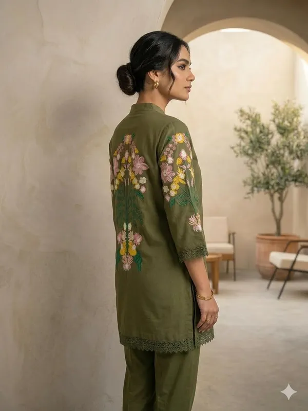 Olive_Green_Rayon_Premium_Embroidered_Kurta_Set_For_Women