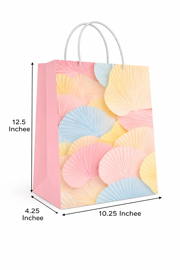 PACK_OF_10_Pastel_Shell_Pattern_Gift_Bag_-_Pink_Base