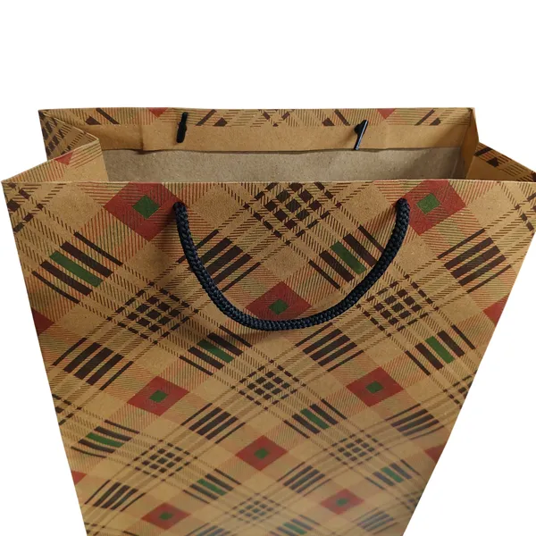 PACK_OF_10__Kraft_Paper_Gift_Bag_with_Ethnic_Geometric_Pattern