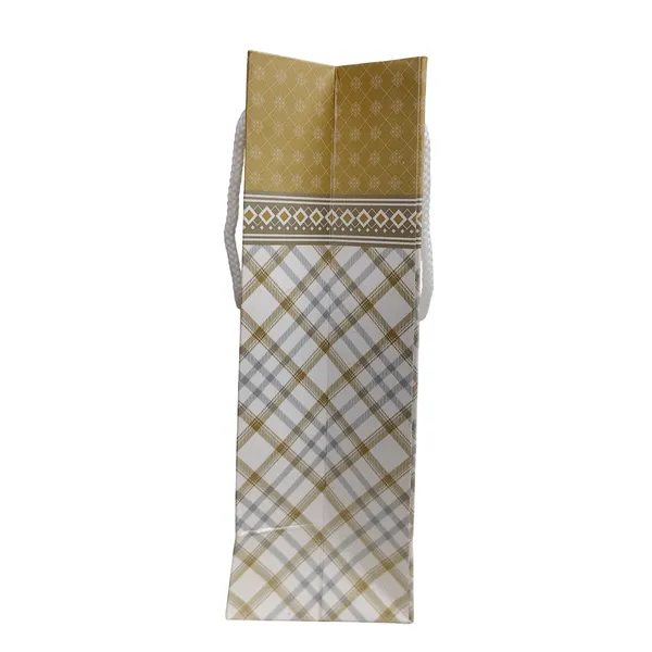 PACK_OF_10_Plaid_Pattern_Gift_Bag_-_Golden_Brown