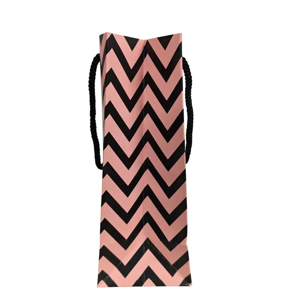 PACK_OF_10_Pink_&_Black_Chevron_Pattern_Gift_Bag