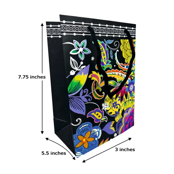 PACK_OF_10_Floral_Print_Gift_Bag_with_Black_Handles