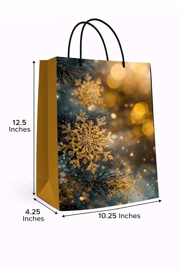 (PACK_OF_10)_Golden_Snowflake_Christmas_Gift_Bag