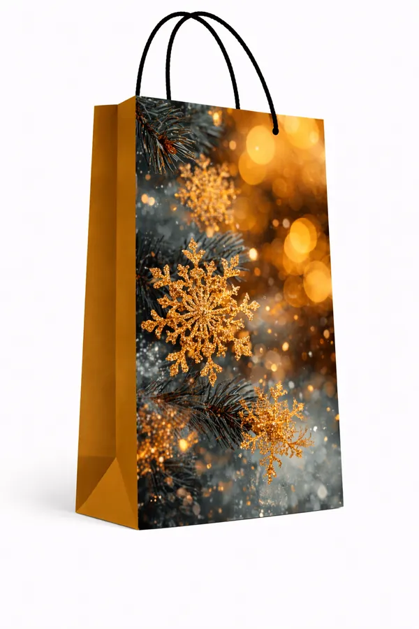 (PACK_OF_10)_Golden_Snowflake_Christmas_Gift_Bag