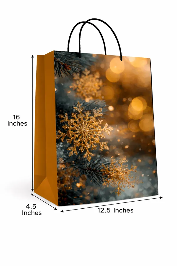 (PACK_OF_10)_Golden_Snowflake_Christmas_Gift_Bag