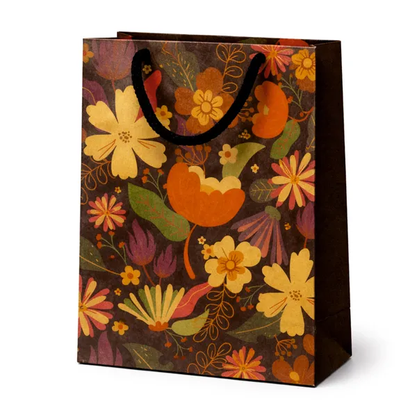 (Pack_of_10)_Brown_Kraft_Paper_Gift_Bag_with_Autumn_Floral_Pattern
