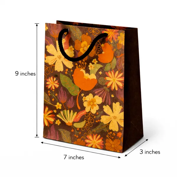 (Pack_of_10)_Brown_Kraft_Paper_Gift_Bag_with_Autumn_Floral_Pattern