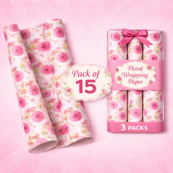 Pack_of_15_Elegant_Floral_Wrapping_Sheets_|_48_x_74_cm_|_Pink_Flower_Gift_Wrap_Paper