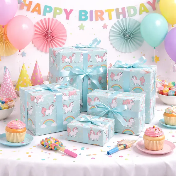 Pack_of_15_Kids_Unicorn_Wrapping_Paper_Sheets_|_48_x_74_cm_|_Cute_Gift_Packaging
