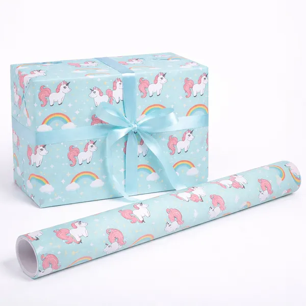 Pack_of_15_Kids_Unicorn_Wrapping_Paper_Sheets_|_48_x_74_cm_|_Cute_Gift_Packaging