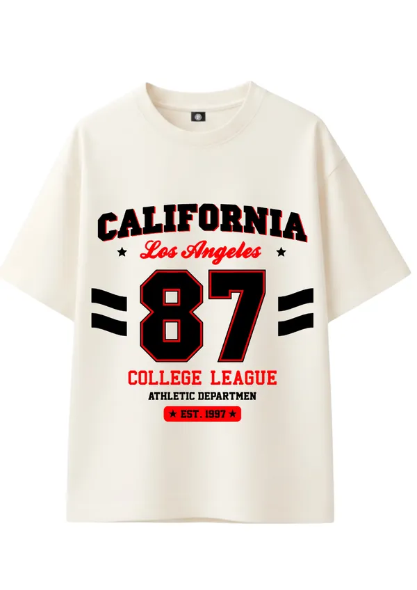 California_College_League_Oversized_Graphic_Print_Round_Neck_T_shirt_in_Off_White_