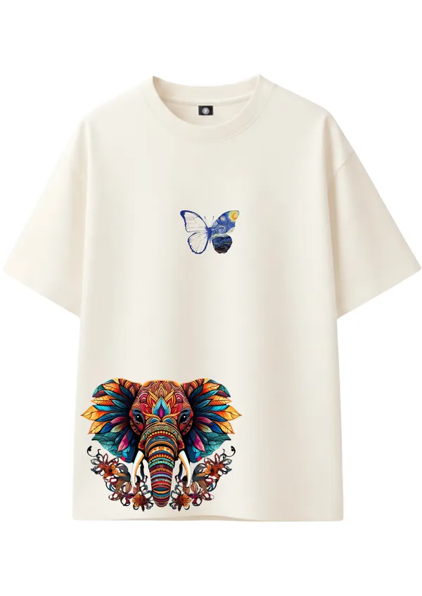 Doodle_Animal_Art_Oversized_Graphic_Print_Round_Neck_T_shirt