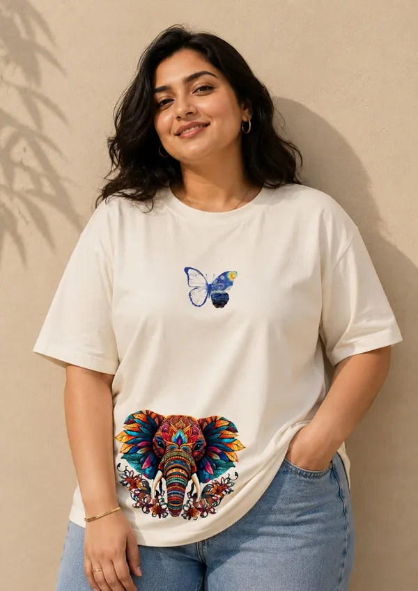 Doodle_Animal_Art_Oversized_Graphic_Print_Round_Neck_T_shirt