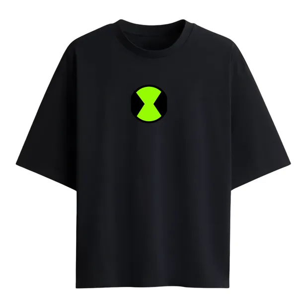 Giffy_Life_Ben_10_Omnitrix_Oversized_Tee_-_Black_Minimalist_Hourglass_Graphic_Printed_Streetwear_T-Shirt