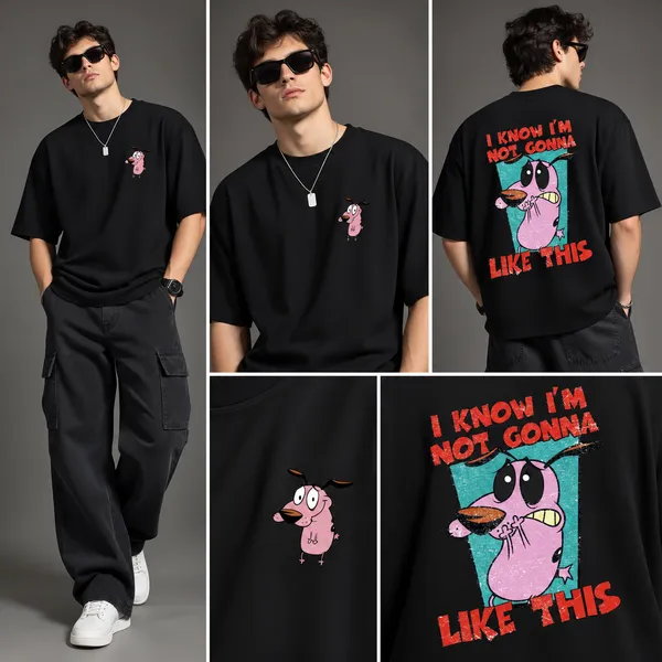 Giffy_Life_Courage_Cowardly_Dog_Oversized_Tee_-_Black_Retro_Cartoon_Graphic_Printed_Streetwear_T-Shirt