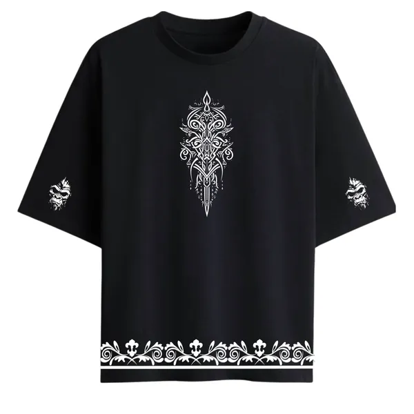 Giffy_Life_Dark_Sigil_Oversized_Tee_-_Jet_Black_Gothic_Dagger_&_Ornate_Hem_Print_Streetwear_T-Shirt