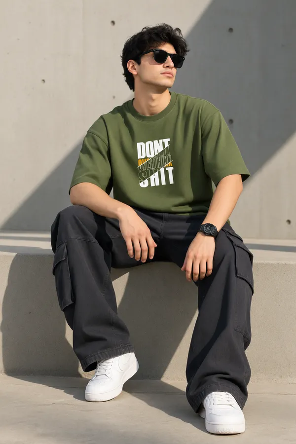Giffy_Life_Don't_Overthink_Oversized_Tee_-_Olive_Green_Stacked_Quote_Printed_Graphic_Streetwear_T-Shirt___