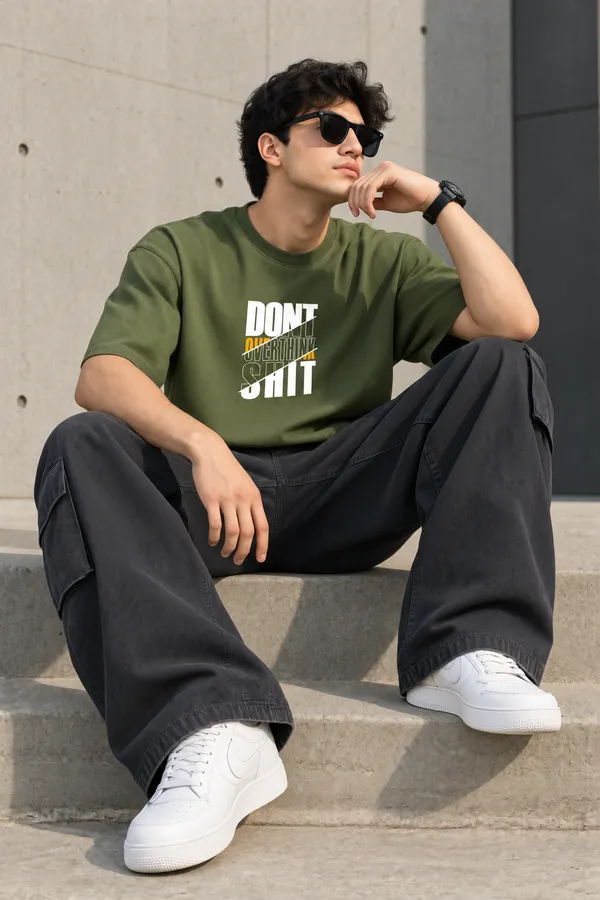 Giffy_Life_Don't_Overthink_Oversized_Tee_-_Olive_Green_Stacked_Quote_Printed_Graphic_Streetwear_T-Shirt___