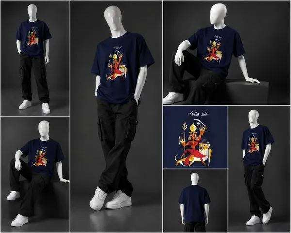 Giffy_Life_Durga_Puja_Edition_Oversized_Tee_-_Navy_Blue_Maa_Durga_Folk_Art_Streetwear_T-Shirt