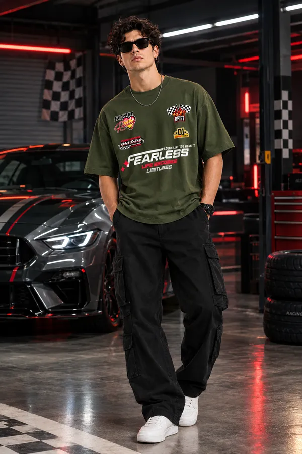 Giffy_Life_Fearless_Racing_Printed_Oversized_Tee_-_Army_Green_Motorsport_Badge_Graphic_Streetwear_T-Shirt