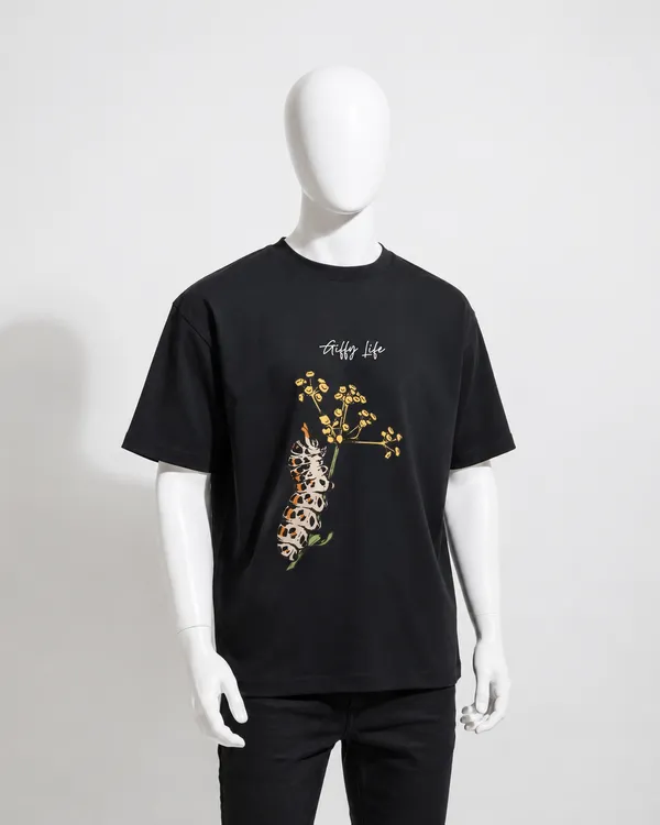 Giffy_Life_Flora_&_Fauna_Oversized_Tee_-_Black_Botanical_Caterpillar_Graphic_Streetwear_T-Shirt