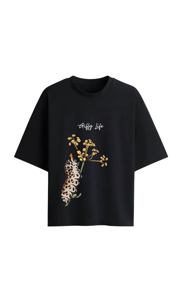 Giffy_Life_Flora_&_Fauna_Oversized_Tee_-_Black_Botanical_Caterpillar_Graphic_Streetwear_T-Shirt
