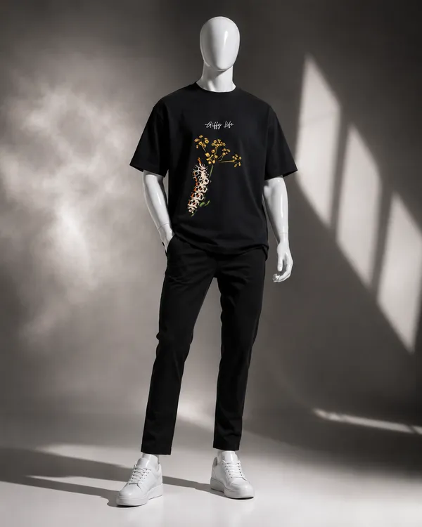 Giffy_Life_Flora_&_Fauna_Oversized_Tee_-_Black_Botanical_Caterpillar_Graphic_Streetwear_T-Shirt