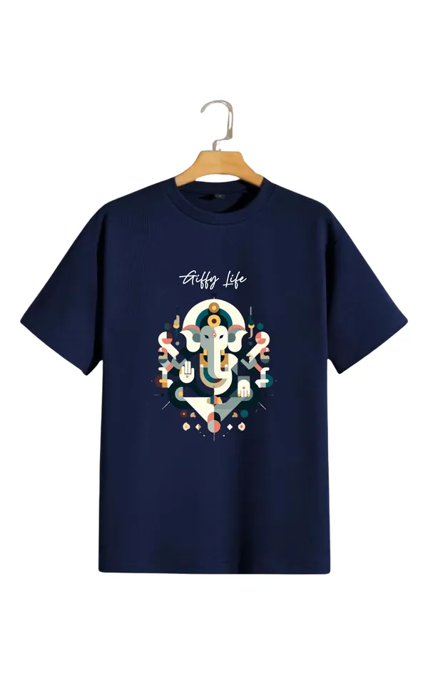 Giffy_Life_Geometric_Ganesha_Oversized_Tee_-_Navy_Blue_Festive_Modern_Art_Streetwear_T-Shirt