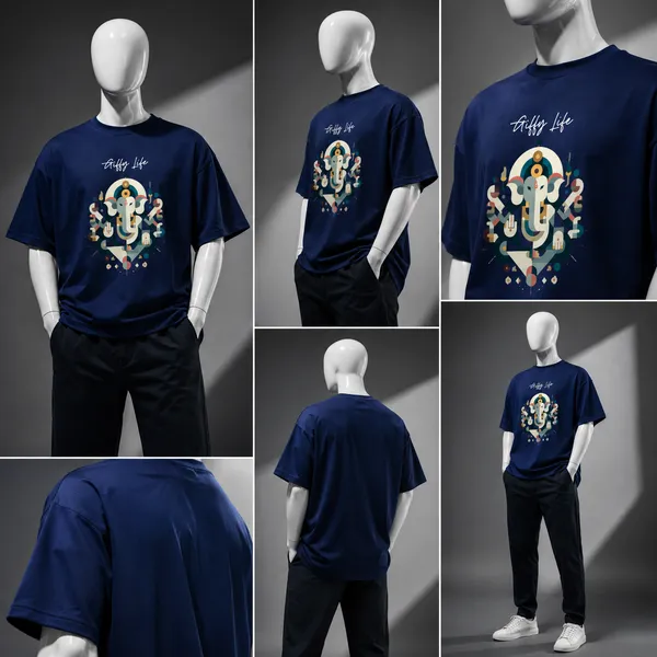 Giffy_Life_Geometric_Ganesha_Oversized_Tee_-_Navy_Blue_Festive_Modern_Art_Streetwear_T-Shirt