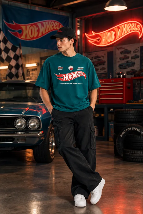 Giffy_Life_Hot_Wheels_Oversized_Tee_-_Teal_Green_Speed_Racing_Flame_Graphic_Streetwear_T-Shirt