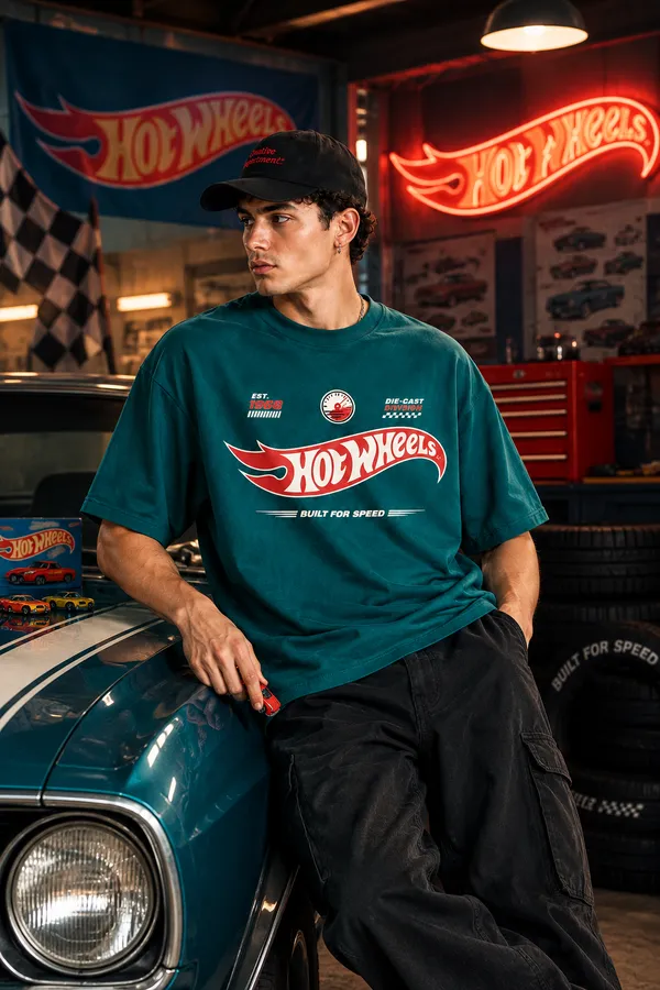 Giffy_Life_Hot_Wheels_Oversized_Tee_-_Teal_Green_Speed_Racing_Flame_Graphic_Streetwear_T-Shirt