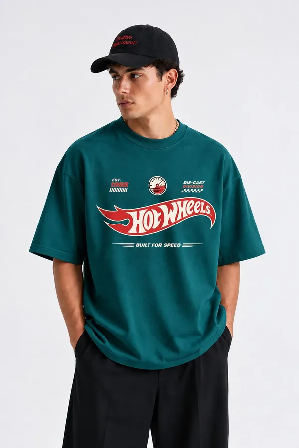 Giffy_Life_Hot_Wheels_Oversized_Tee_-_Teal_Green_Speed_Racing_Flame_Graphic_Streetwear_T-Shirt