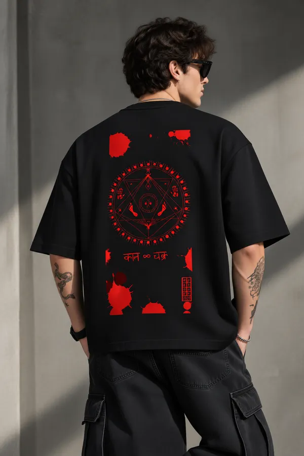 Giffy_Life_Kaal_Chakra_Oversized_Tee_-_Black_&_Red_Sacred_Geometry_Printed_Graphic_Streetwear_T-Shirt