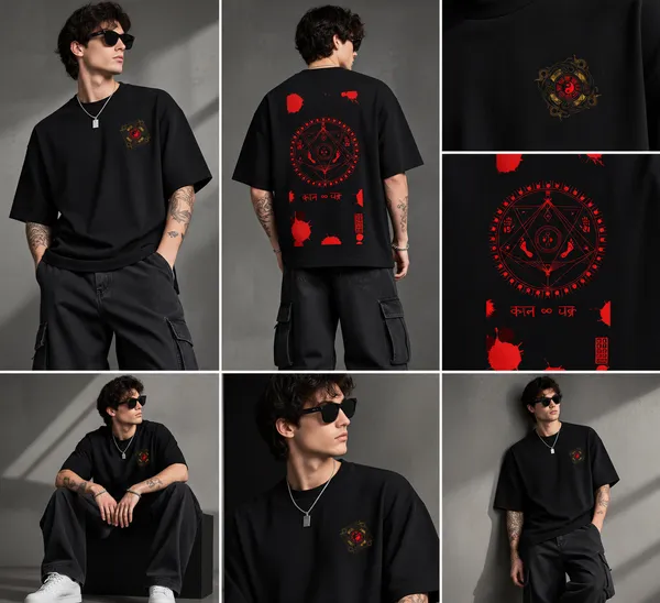 Giffy_Life_Kaal_Chakra_Oversized_Tee_-_Black_&_Red_Sacred_Geometry_Printed_Graphic_Streetwear_T-Shirt