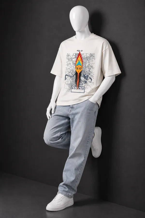 Giffy_Life_Kolkata_Durga_Oversized_Tee_-_Off-White_City_Map_Puja_Special_Streetwear_T-Shirt