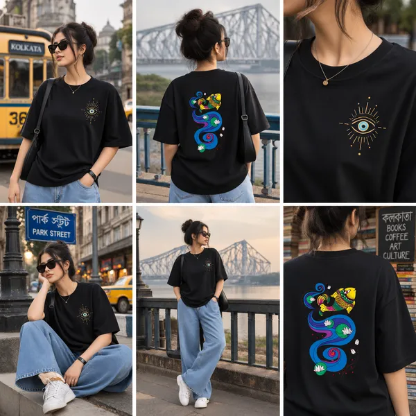 Giffy_Life_Kolkata_River_Fish_Graphic_Printed_Oversized_Tee_-_Black_Evil_Eye_&_Folk_Art_Streetwear_T-Shirt