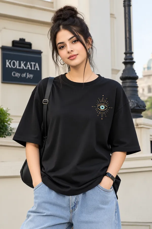 Giffy_Life_Kolkata_River_Fish_Graphic_Printed_Oversized_Tee_-_Black_Evil_Eye_&_Folk_Art_Streetwear_T-Shirt