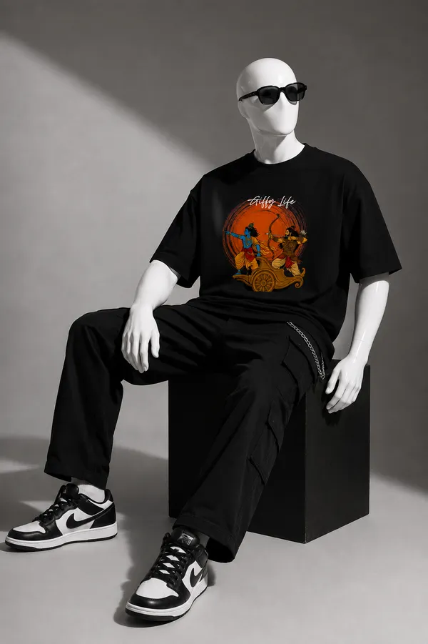 Giffy_Life_Krishna_Arjuna_Chariot_Oversized_Tee_-_Black_Mahabharata_Mythological_Streetwear_T-Shirt