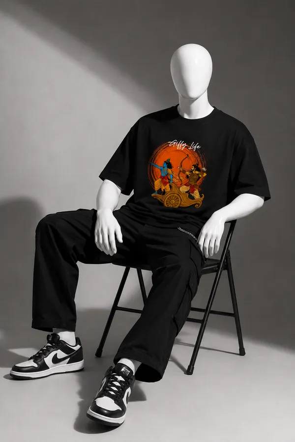 Giffy_Life_Krishna_Arjuna_Chariot_Oversized_Tee_-_Black_Mahabharata_Mythological_Streetwear_T-Shirt