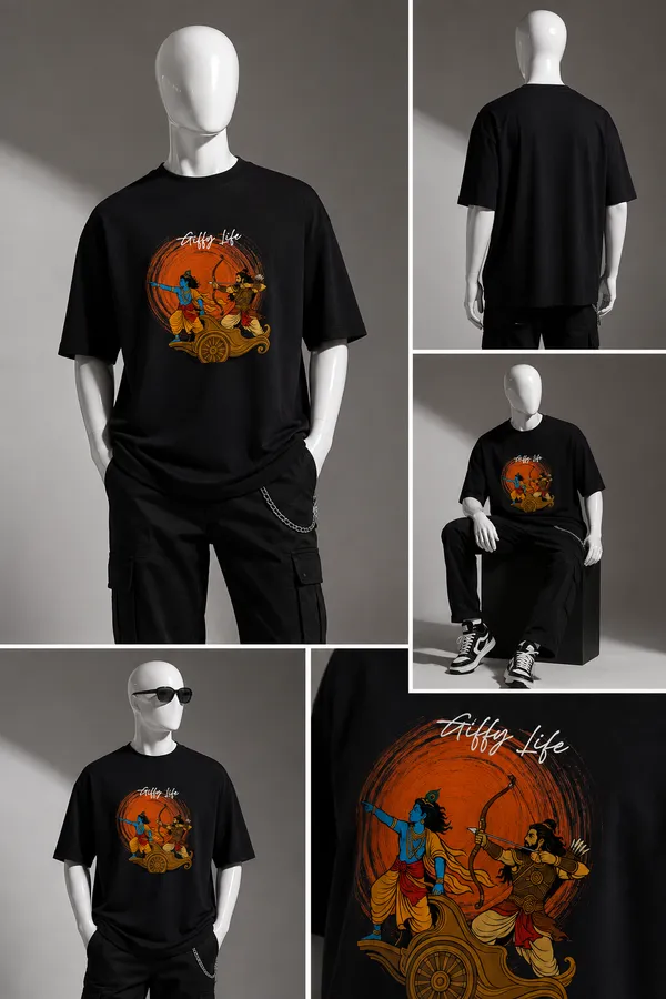 Giffy_Life_Krishna_Arjuna_Chariot_Oversized_Tee_-_Black_Mahabharata_Mythological_Streetwear_T-Shirt