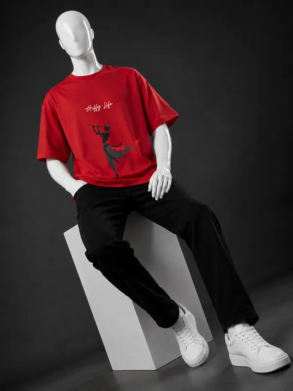 Giffy_Life_Krishna_Silhouette_Oversized_Tee_-_Red_Aesthetic_Spiritual_Streetwear_T-Shi