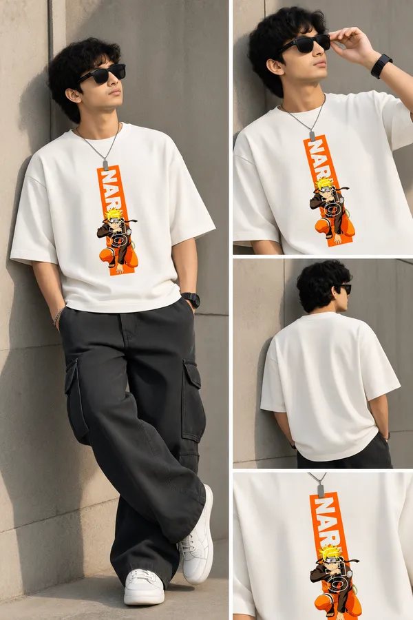 Giffy_Life_Men's_White_Oversized_Graphic_T-Shirt_-_Drop_Shoulder_Cotton_Naruto_Uzumaki_Orange_Vertical_Bar_Printed_Anime_Streetwear_Tee
