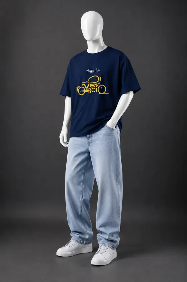 Giffy_Life_Panther_Rider_Oversized_Tee_-_Navy_Blue_Motorcycle_Biker_Back_Print_Streetwear_T-Shirt