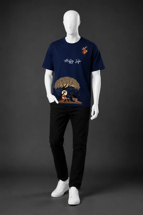 Giffy_Life_Ramayana_Edition_Oversized_Tee_-_Navy_Blue_Mythological_Artwork_Streetwear_T-Shirt