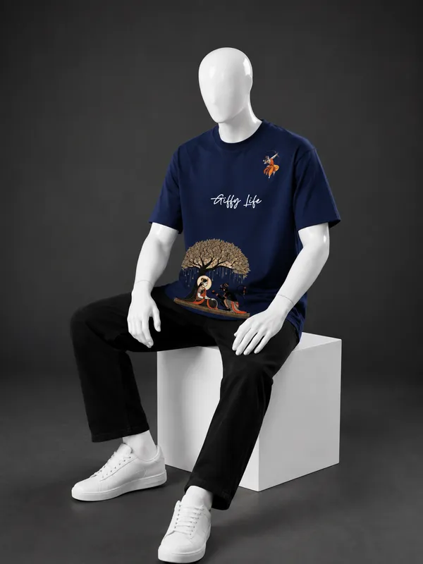Giffy_Life_Ramayana_Edition_Oversized_Tee_-_Navy_Blue_Mythological_Artwork_Streetwear_T-Shirt