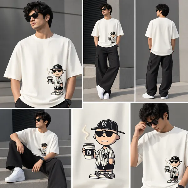 Giffy_Life_Snoopy_NY_Yankees_Oversized_Tee_-_Off-White_Coffee_Graphic_Printed_Streetwear_T-Shirt